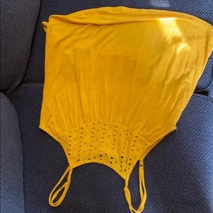 yellow tank top